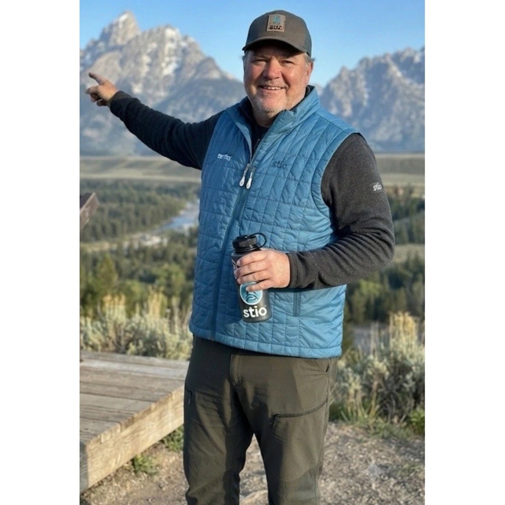 Stio Azura Vest Quilted Puffer Hiking Outdoors Mens Sz 3XL Aqua Green Trail Logo